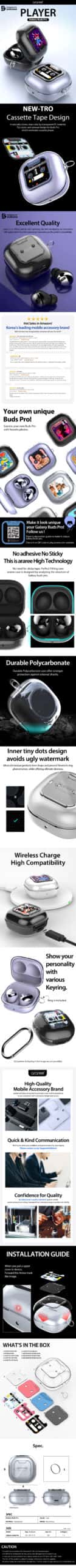 Araree Samsung Galaxy Buds Pro Case Player Hard PC Cover Casing