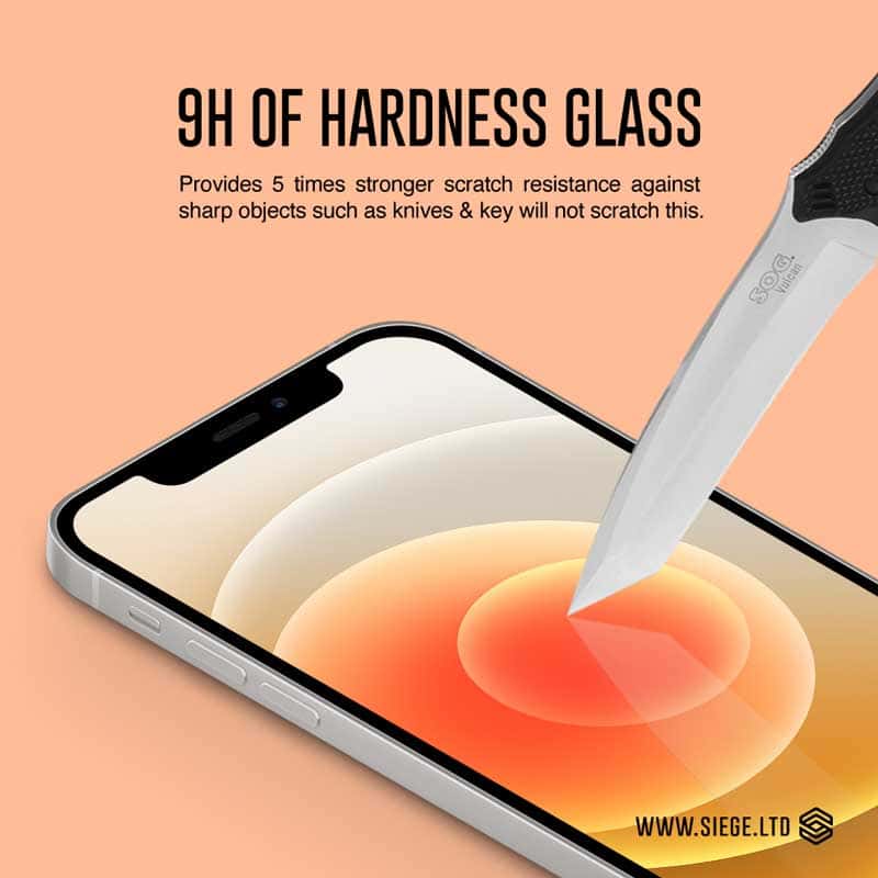 SIEGE GLASTIMATE APPLE iPhone 12 MINI 2.5D FULL COVERAGE TEMPERED GLASS ( PRIVACY – MATTE )