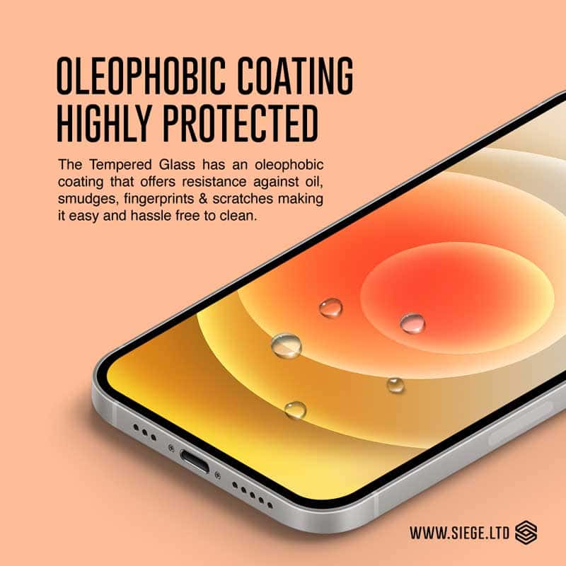 SIEGE GLASTIMATE APPLE iPhone 12 MINI 2.5D FULL COVERAGE TEMPERED GLASS ( PRIVACY – MATTE )