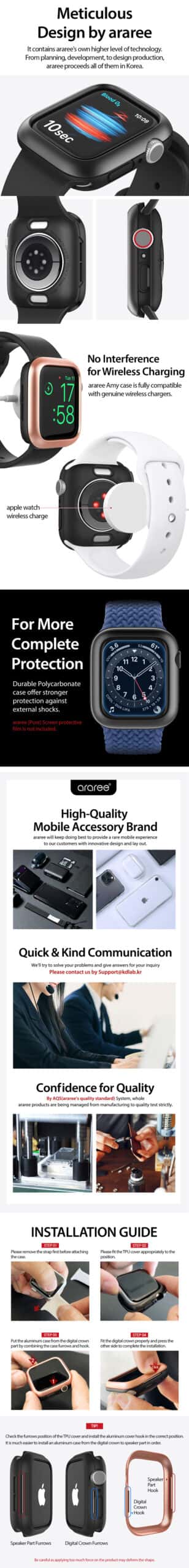 Araree AMY for Apple Watch 6 / SE / 5 / 4 – 40mm Aluminum Stylish Case