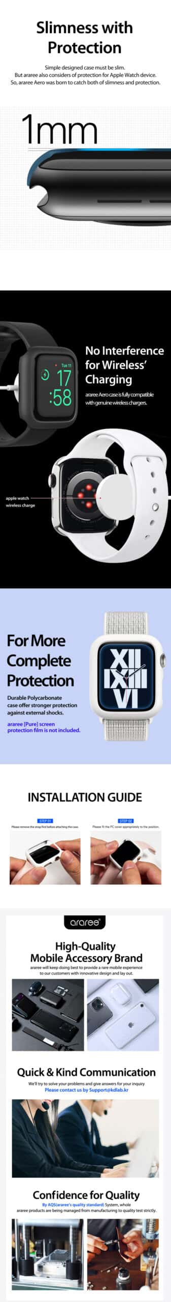 Araree AERO for Apple Watch 6 / SE / 5 / 4 – 40mm & 44 mm Protective Case