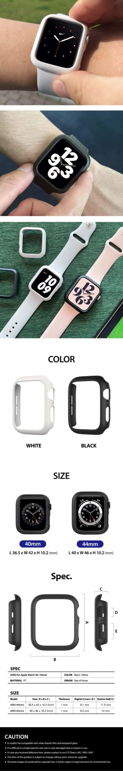 Araree AERO for Apple Watch 6 / SE / 5 / 4 – 40mm & 44 mm Protective Case