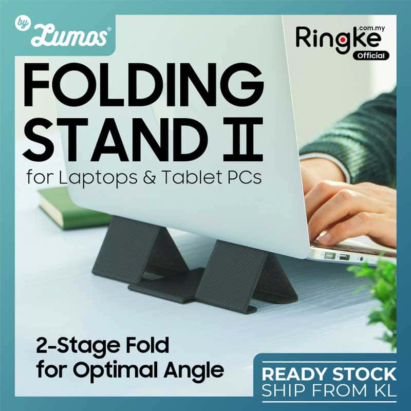 RINGKE INVISIBLE PORTABLE FOLDING STAND 2 for Laptops & Tablet Pcs 2-Stage Fold for Optimal Angle for iPad MacBook etc