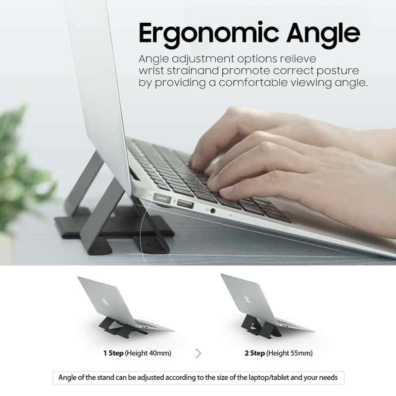 RINGKE INVISIBLE PORTABLE FOLDING STAND 2 for Laptops & Tablet Pcs 2-Stage Fold for Optimal Angle for iPad MacBook etc