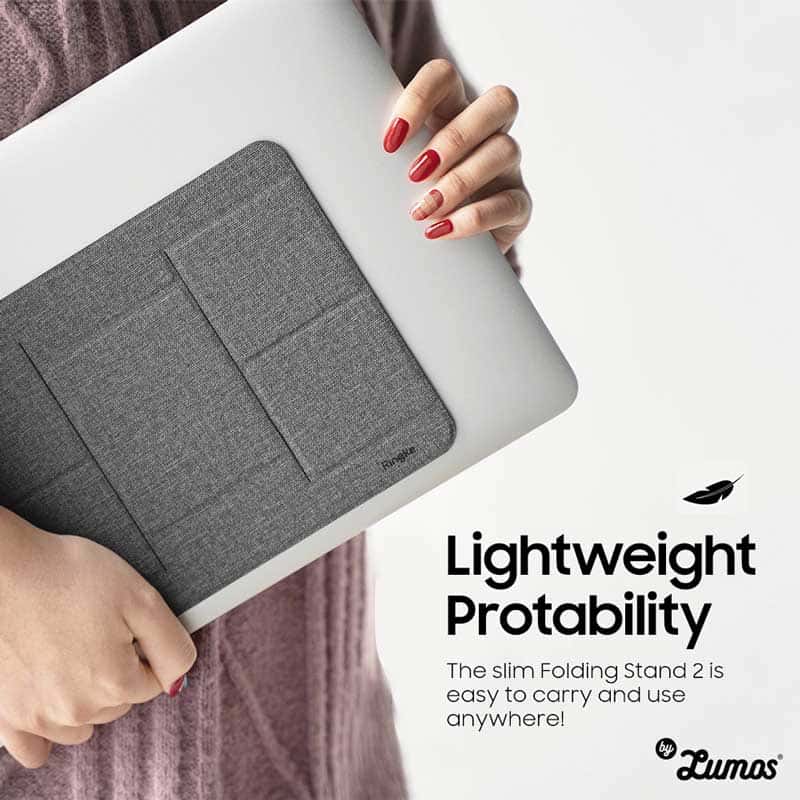 RINGKE INVISIBLE PORTABLE FOLDING STAND 2 for Laptops & Tablet Pcs 2-Stage Fold for Optimal Angle for iPad MacBook etc