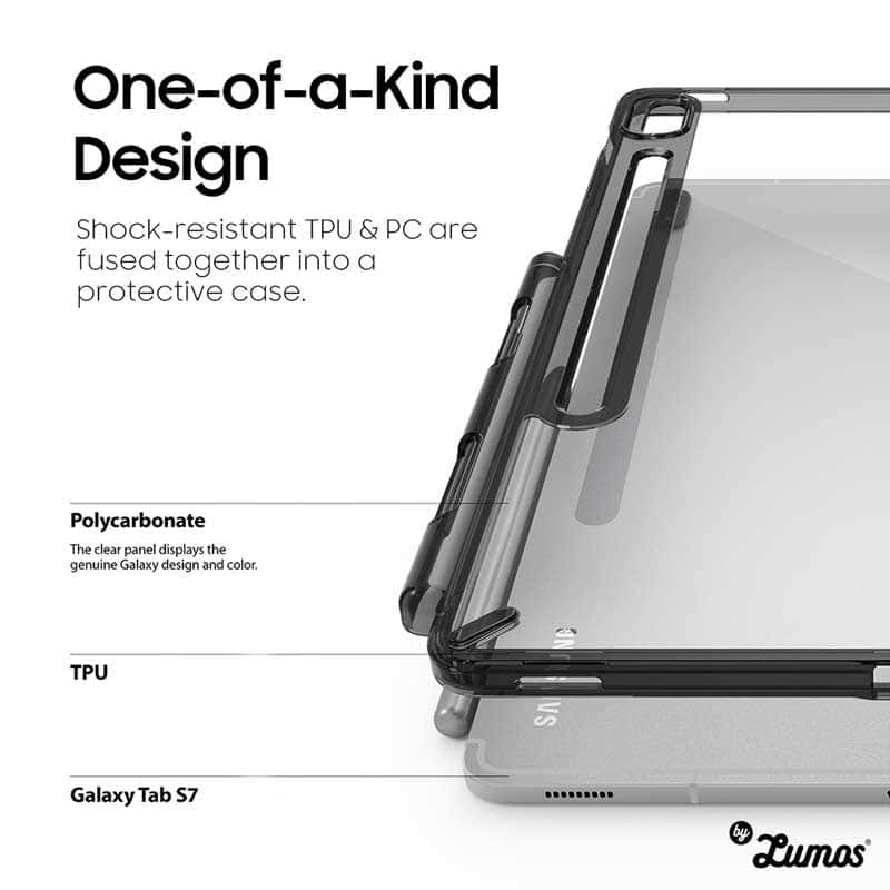Ringke FUSION Series Case for Samsung Galaxy Tab S7 & Tab S8 Built in Stylus Pen Holder Protective Cover