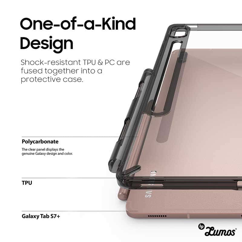 Ringke FUSION Series Case for Samsung Galaxy Tab S7 Plus & Tab S8 Plus Built in Stylus Pen Holder Protective Cover