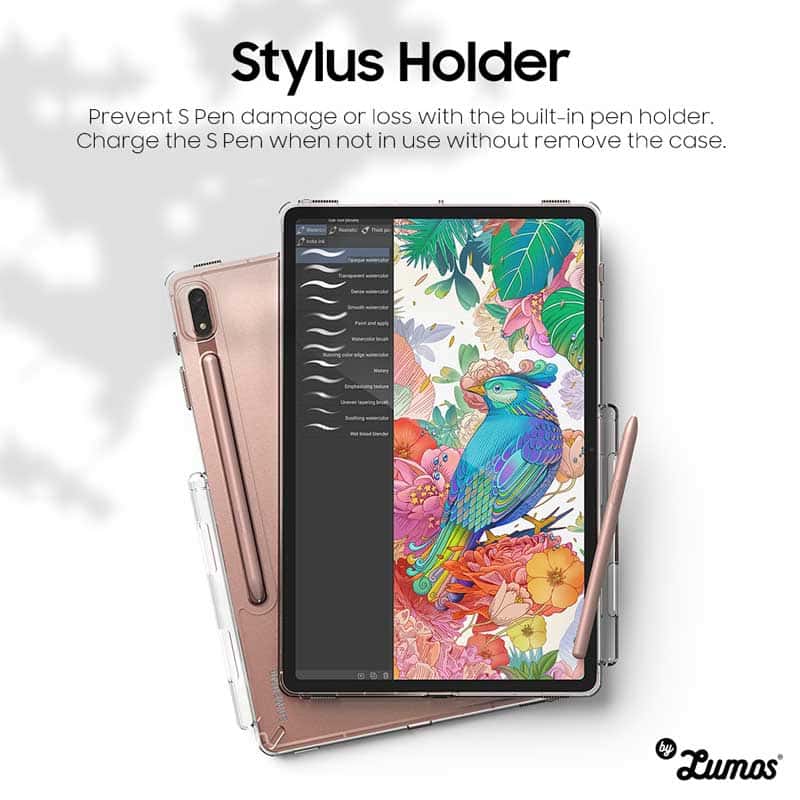 Ringke FUSION Series Case for Samsung Galaxy Tab S7 Plus & Tab S8 Plus Built in Stylus Pen Holder Protective Cover