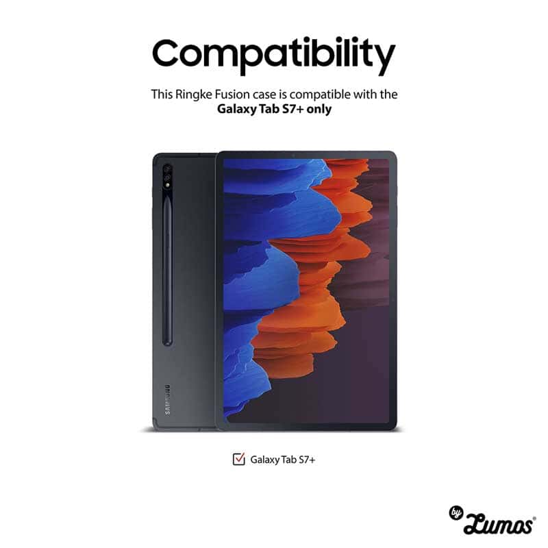 Ringke FUSION Series Case for Samsung Galaxy Tab S7 Plus & Tab S8 Plus Built in Stylus Pen Holder Protective Cover