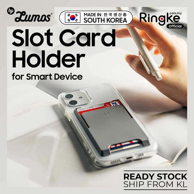 RINGKE SLOT CARD HOLDER 3 CARD STORAGE for Smartphones Adhesive Stick On Minimalist Credit Card Holder Case