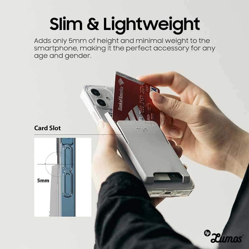 RINGKE SLOT CARD HOLDER 3 CARD STORAGE for Smartphones Adhesive Stick On Minimalist Credit Card Holder Case