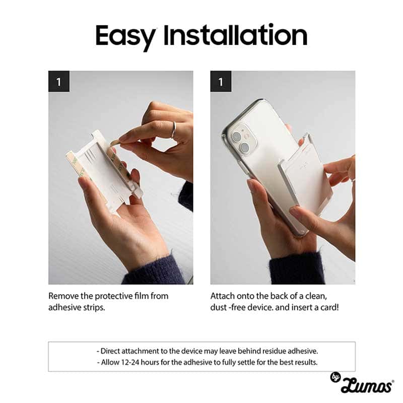 RINGKE SLOT CARD HOLDER 3 CARD STORAGE for Smartphones Adhesive Stick On Minimalist Credit Card Holder Case