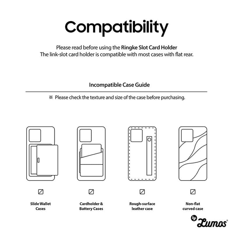 RINGKE SLOT CARD HOLDER 3 CARD STORAGE for Smartphones Adhesive Stick On Minimalist Credit Card Holder Case