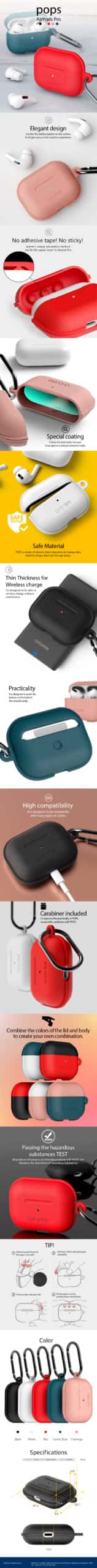 Araree Pops Apple AirPods Pro Silicone Protective Case with Carabiner