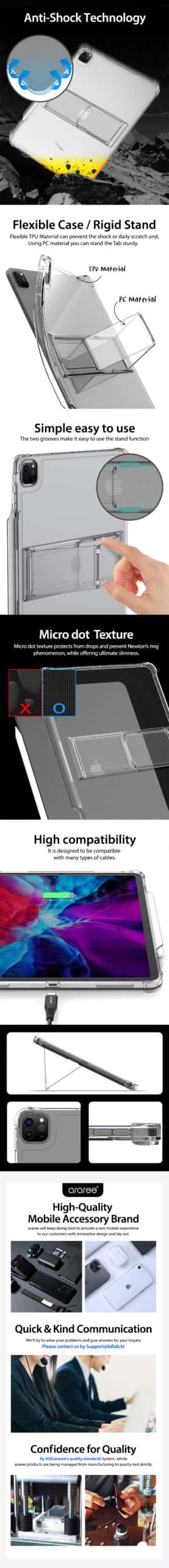 Araree Mach Stand Apple iPad Pro 12.9 inch Angle Control Full Protection Flexible Case