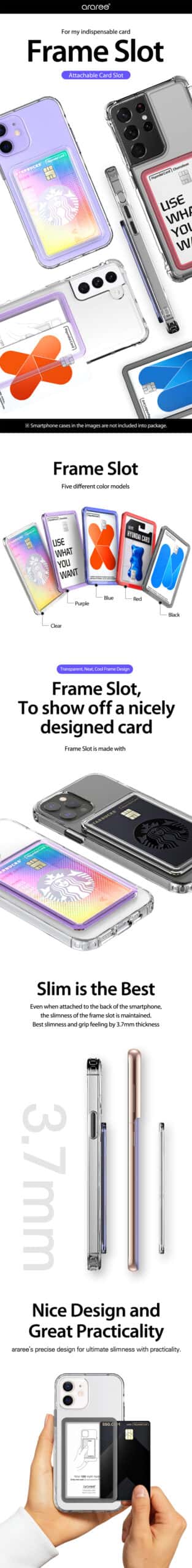 Araree FRAME SLOT Attachable Card Slot for Phone