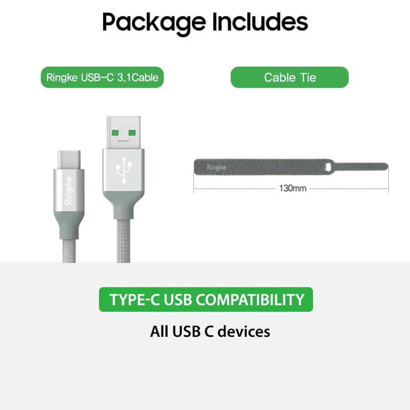 RINGKE USB TYPE C 3.1 CHARGING CABLE Fast charging 1.0m length Superior Charging Speed