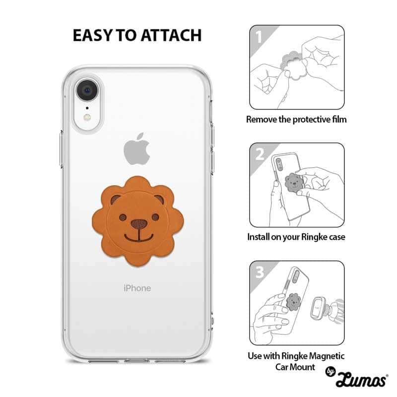 RINGKE CHARACTER METAL PLATE Animal Edition Covered Metal Plate Strong & Secure Hold for Magnetic Car Mount Holder