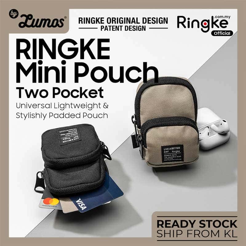 RINGKE TWO POCKET MINI POUCH Miniature Universal Lightweight & Stylishly Padded Pouch