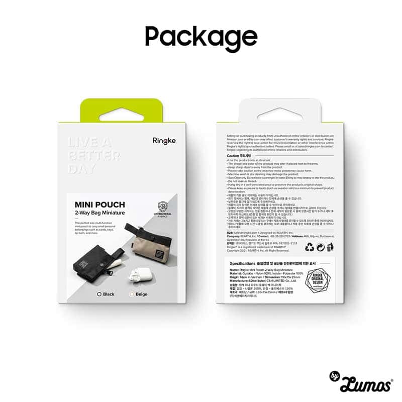 Ringke MINI POUCH 2 Way Bag Miniature Universal Lightweight & Stylishly Padded Pouch