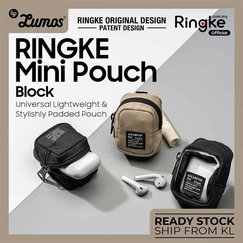 Ringke BLOCK MINI POUCH Universal Lightweight & Stylishly Padded Pouch