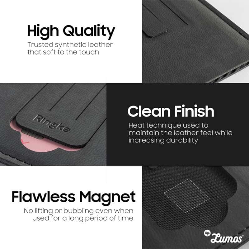 RINGKE MULTI CARD HOLDER CARD STORAGE [3-IN-1] for Smartphones Adhesive Stick On Magnetic Phone Stand Holder