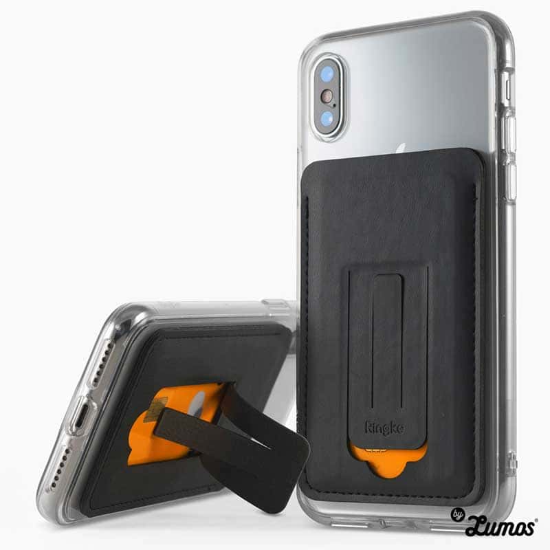 RINGKE MULTI CARD HOLDER CARD STORAGE [3-IN-1] for Smartphones Adhesive Stick On Magnetic Phone Stand Holder