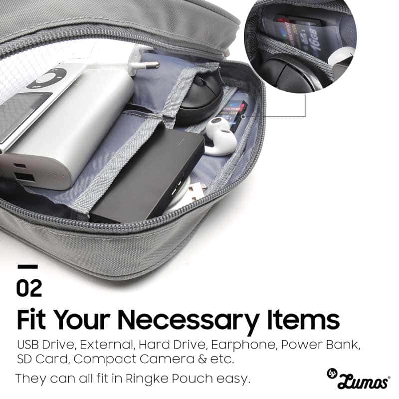 Ringke ORGANIZER POUCH Packing Storage Pouch Zipper Electronics Organizer Travel Digital Storage Bag