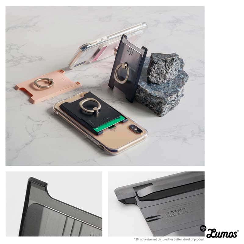 RINGKE RING SLOT CARD 2 HOLDER CARDS Multi Function Rotate 360 Ring Phone Holder