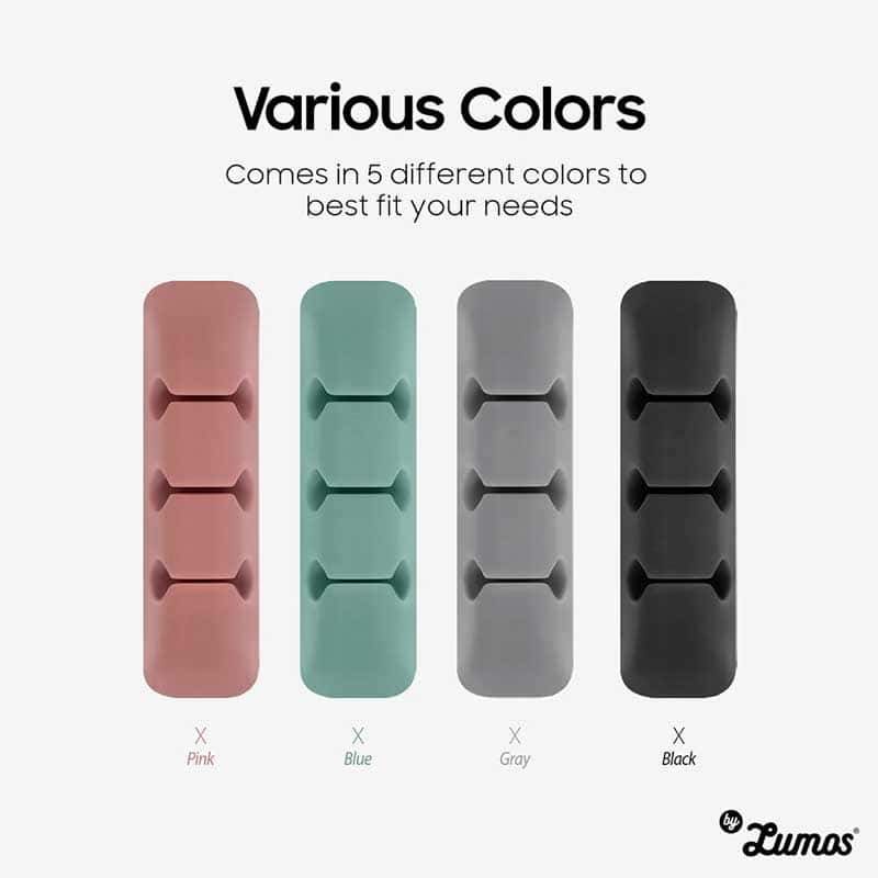 RINGKE SILICON CABLE ORGANIZER [4 PACKS] Various Colourful Silicon Cable Holder Adhesive Wire Holder Accessory