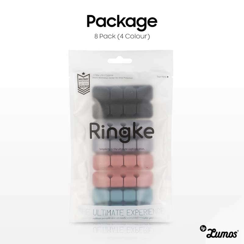RINGKE SILICON CABLE ORGANIZER [4 PACKS] Various Colourful Silicon Cable Holder Adhesive Wire Holder Accessory