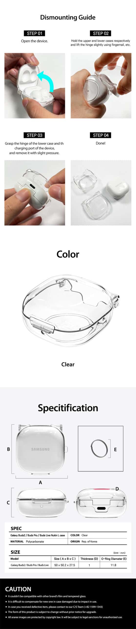 Araree Nukin (L) Series Samsung Galaxy Buds 2 / Buds Pro / Buds Live Hard Cover Case
