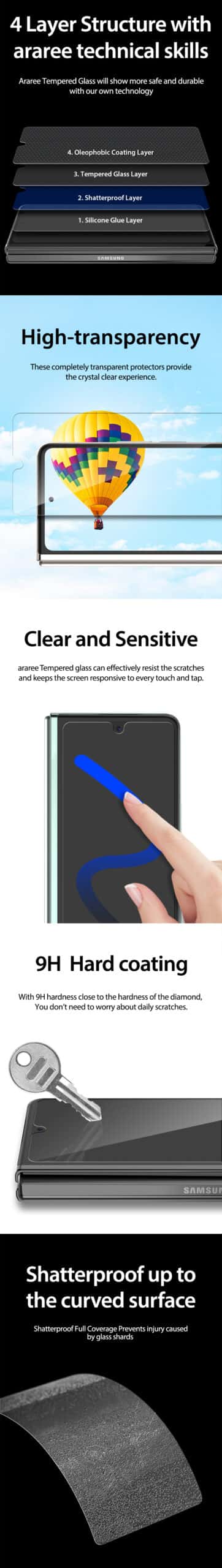Araree Subcore Samsung Galaxy Z Fold 3 Tempered Glass