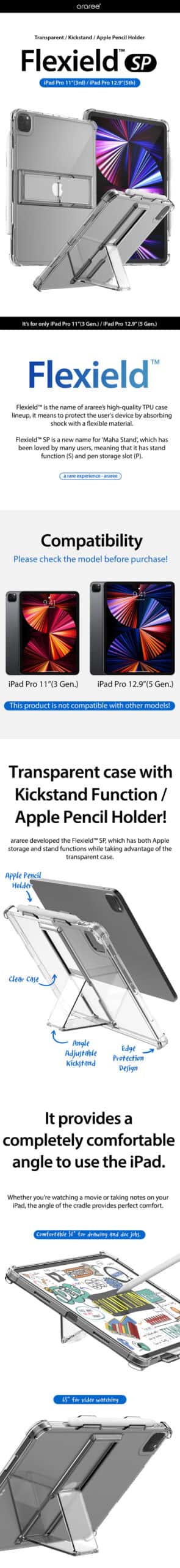 Araree Flexield Sp Apple iPad Pro 11 /12.9 Inch 2021 (M1) Angle Control Protection Flexible Case