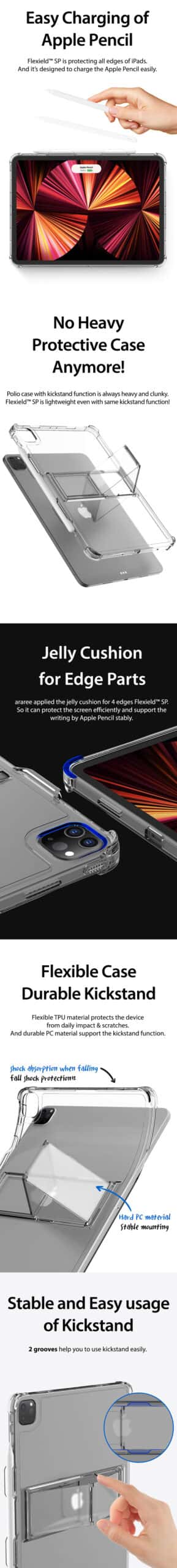 Araree Flexield Sp Apple iPad Pro 11 /12.9 Inch 2021 (M1) Angle Control Protection Flexible Case