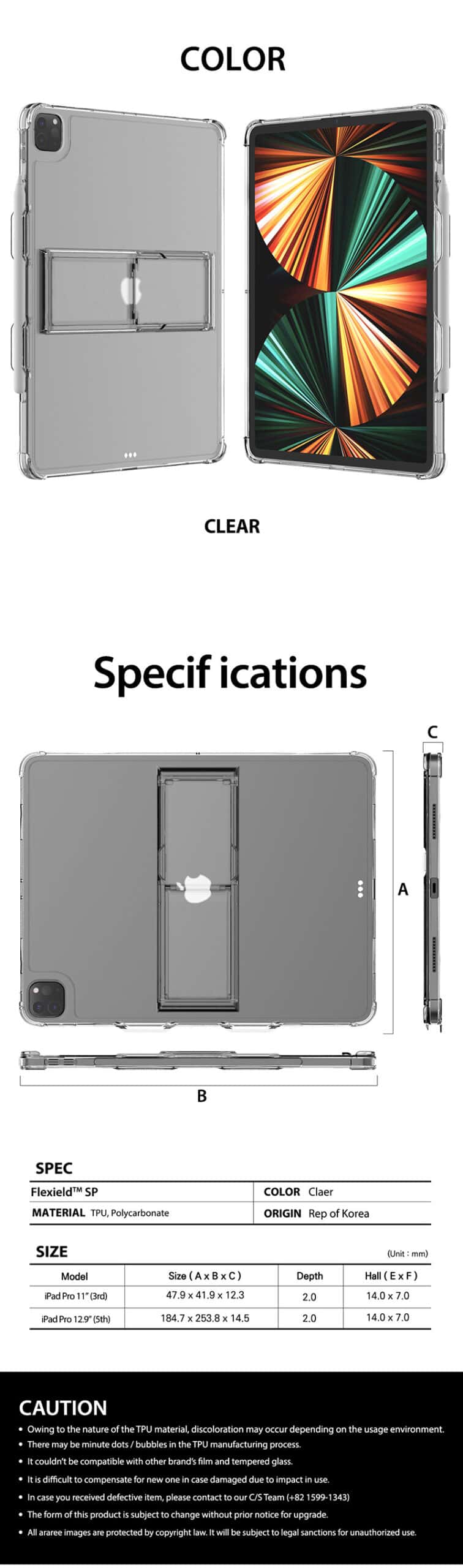 Araree Flexield Sp Apple iPad Pro 11 /12.9 Inch 2021 (M1) Angle Control Protection Flexible Case