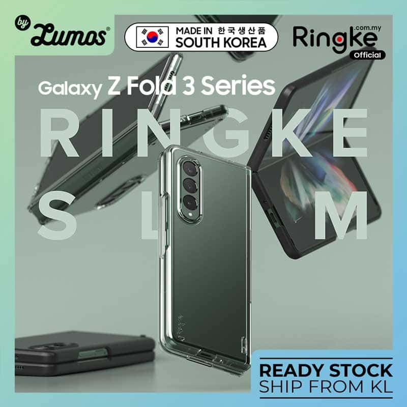 RINGKE SLIM SERIES Samsung Galaxy Z Fold 3 Simple Clear Matte Black Protective Case