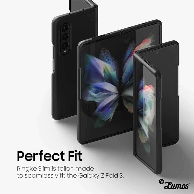 RINGKE SLIM SERIES Samsung Galaxy Z Fold 3 Simple Clear Matte Black Protective Case