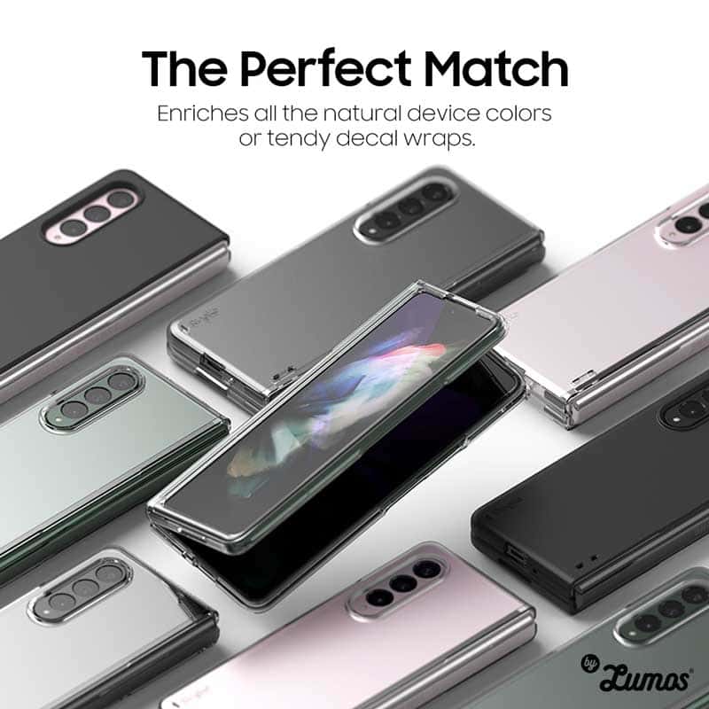 RINGKE SLIM SERIES Samsung Galaxy Z Fold 3 Simple Clear Matte Black Protective Case