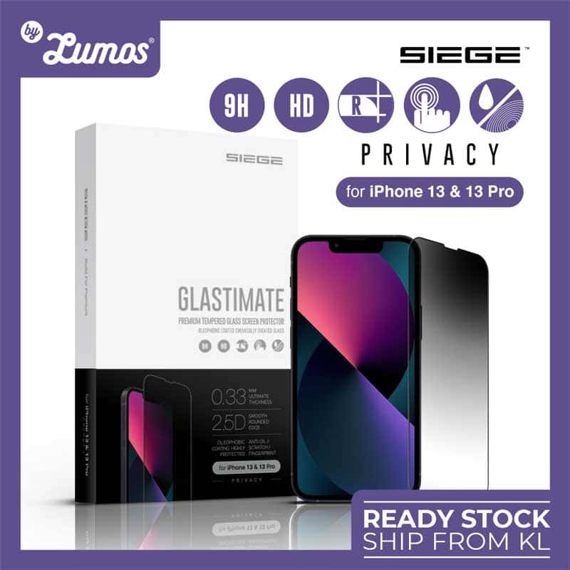 SIEGE GLASTIMATE APPLE iPhone 13 / 13 PRO 2.5D FULL COVERAGE ( PRIVACY ) PREMIUM TEMPERED GLASS SCREEN PROTECTION