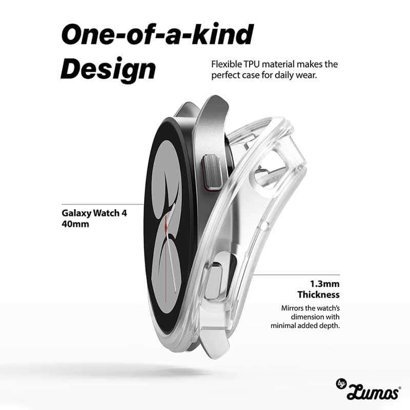 RINGKE AIR SPORTS Galaxy Watch 4 40mm 44mm Case Thin Soft Flexible Rugged TPU Raised Bezel Frame Protective Button