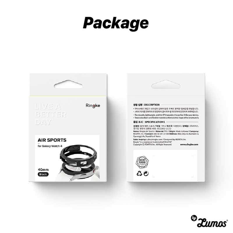RINGKE AIR SPORTS Galaxy Watch 4 40mm 44mm Case Thin Soft Flexible Rugged TPU Raised Bezel Frame Protective Button