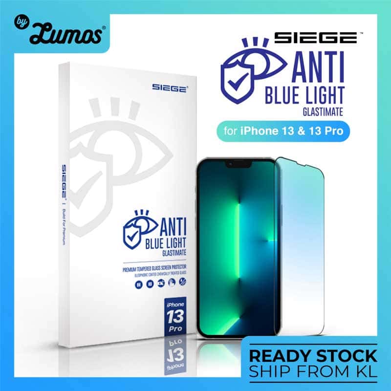SIEGE Glastimate (Anti-Blue Light) Apple iPhone 13 / 13 Pro Premium Tempered Glass