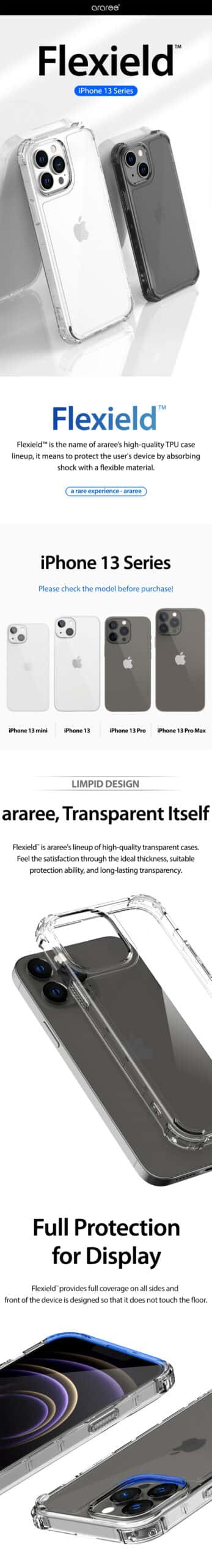 Araree Flexield Apple iPhone13 /13 Mini /13 Pro /13 Pro Max Soft Clear Cover Protective Case