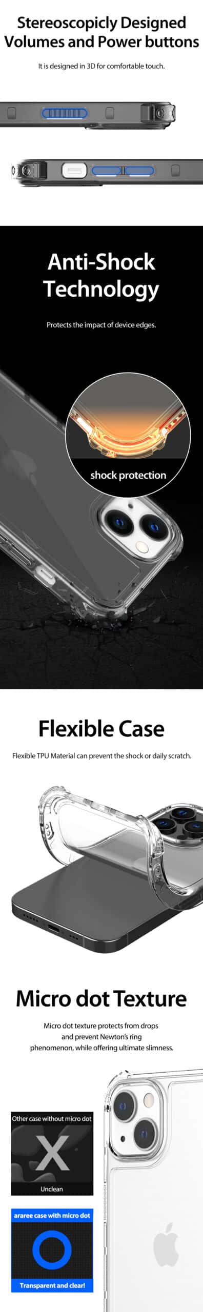 Araree Flexield Apple iPhone13 /13 Mini /13 Pro /13 Pro Max Soft Clear Cover Protective Case