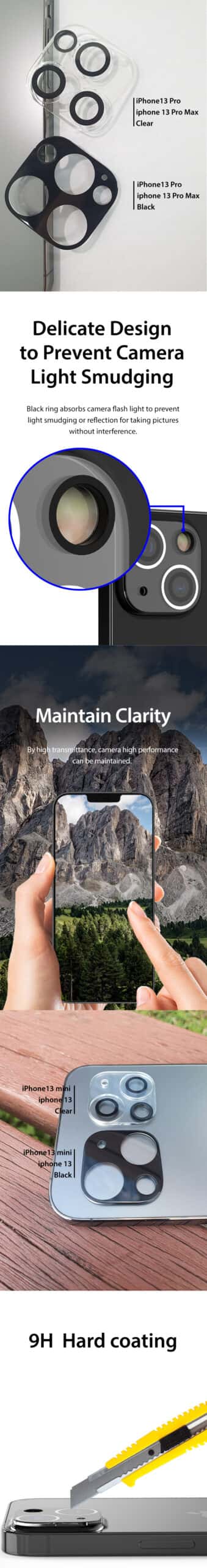 Araree C-Subcore Apple iPhone 13 Mini / 13 / 13 Pro / 13 Pro Max Camera Lens Tempered Glass
