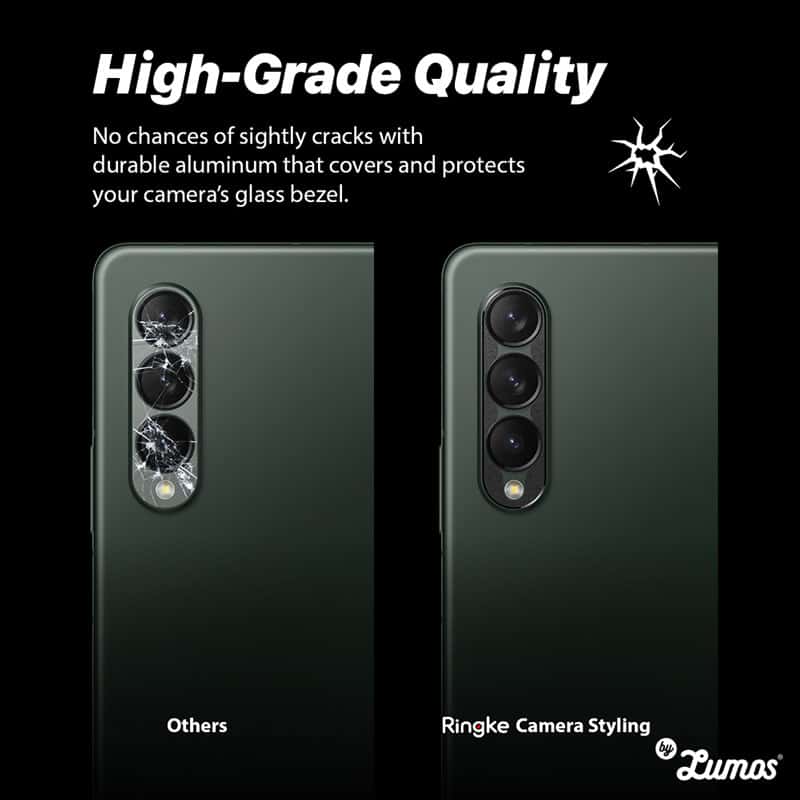 RINGKE CAMERA STYLING Samsung Galaxy Z Fold 3 Lens Protector Durable Aluminum Frame Tough Anti-Reflective