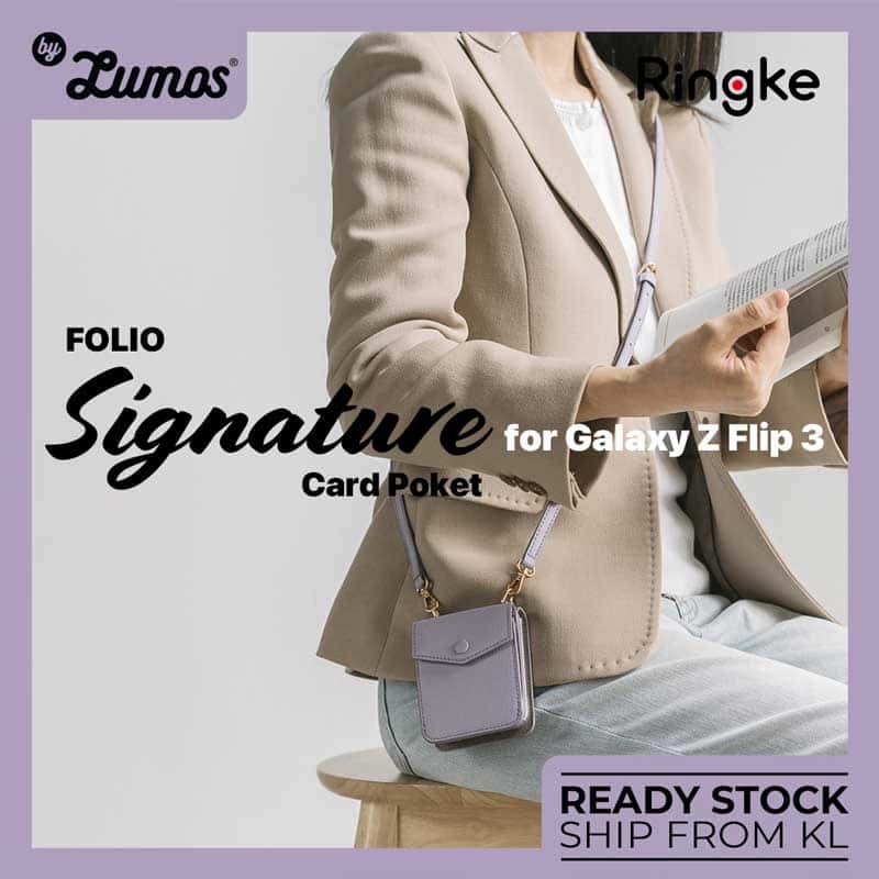 RINGKE FOLIO SIGNATURE CARD POCKET SERIES For Samsung Galaxy Z Flip 3 Protective Phone Case