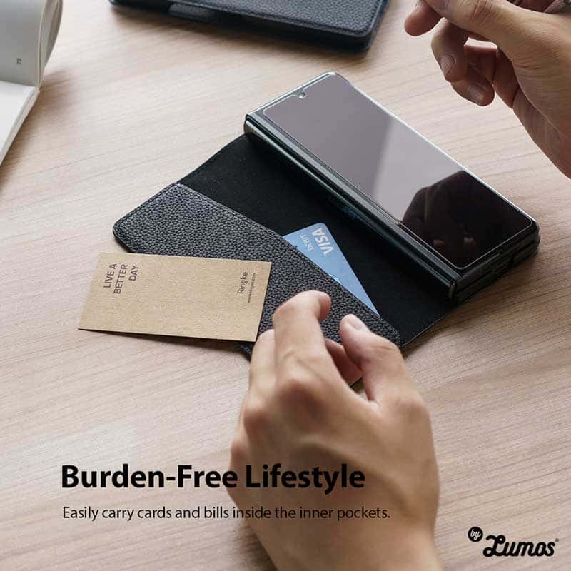 RINGKE FOLIO SIGNATURE Standard & EZ Strap For Samsung Galaxy Z Fold 3 Inclusive Edge Drop Protection Case Casing