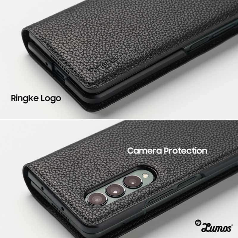 RINGKE FOLIO SIGNATURE Standard & EZ Strap For Samsung Galaxy Z Fold 3 Inclusive Edge Drop Protection Case Casing